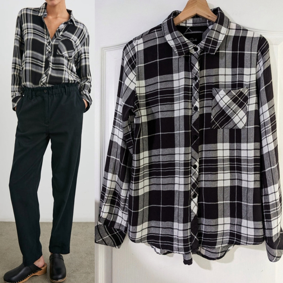 Rails | Hunter plaid shirt in Ivory Cloud - Picture 1 of 10